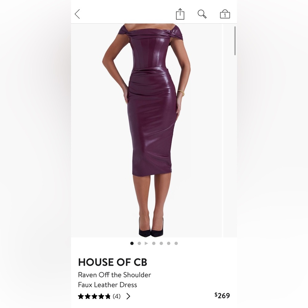 House of CB Raven Off The Shoulder Faux Leather